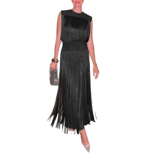Elegant Tassel Dress Party Sleeveless Dress Two-piece Set - Image 5