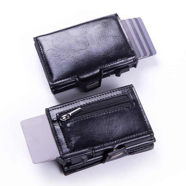 Men's High-grade Folding Leather Carbon Fiber Card Package - Image 3