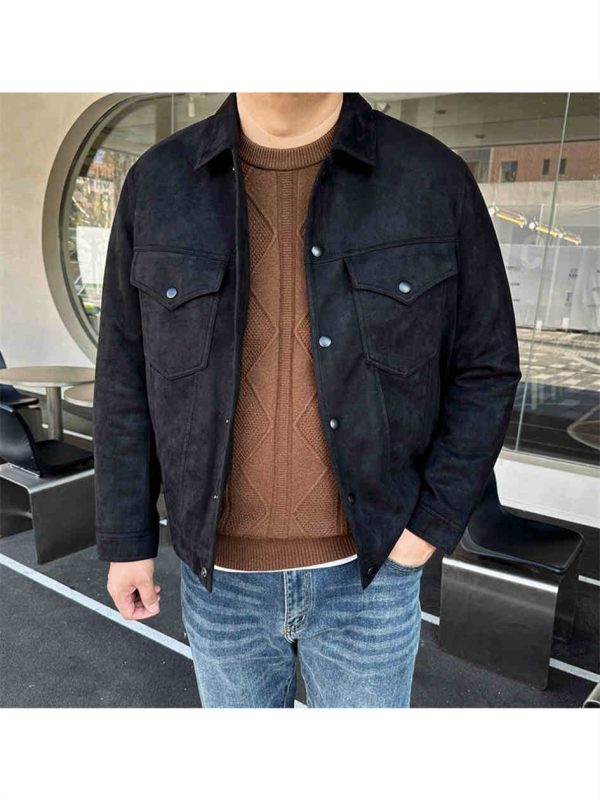 Men's Plus Size Short Lapel Thin Cotton Jacket - Image 5