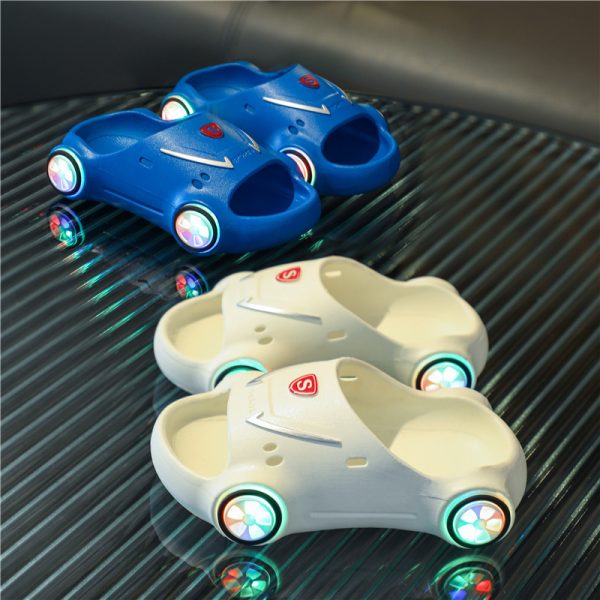 Kids Glowing Slippers Cartoon Car Sandals Children Sandals Anti Slip Boys Girls Luminous Slippers Summer Beach Shoes - Image 2