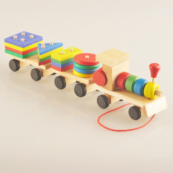 Wooden Train Three-section Tractor Toy Children's Intelligence Puzzle Toys Educational Toys - Image 3