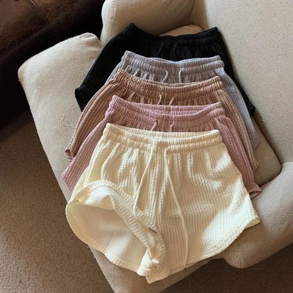 Waffle Casual All-Match Sports Shorts For Women