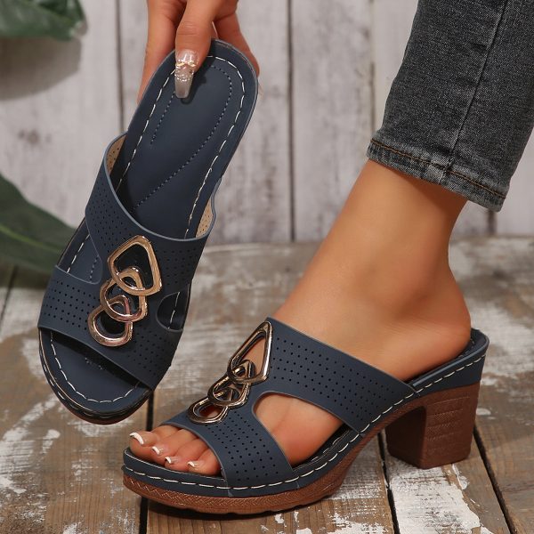 Wedge Platform Slippers Women's Shoes Chunky Heel Platform Fish Mouth I-shaped - Image 4