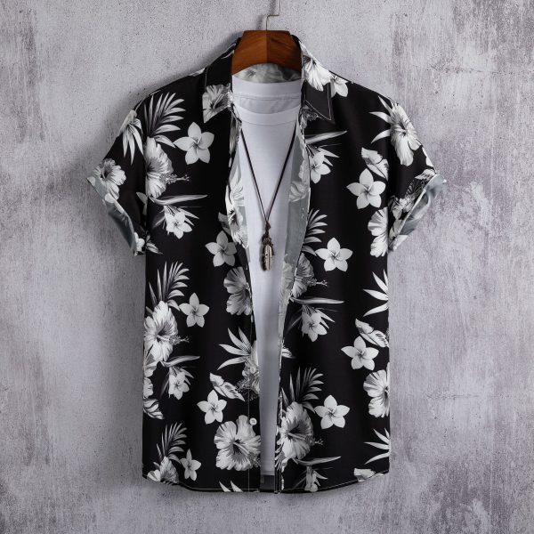 Men's Short-sleeved Shirt 3D Digital Printing Hawaiian Trendy Cardigan Shirt - Image 4