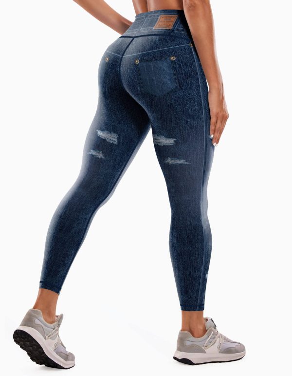 Fashion New Denim Print Yoga Pants Women - Image 6