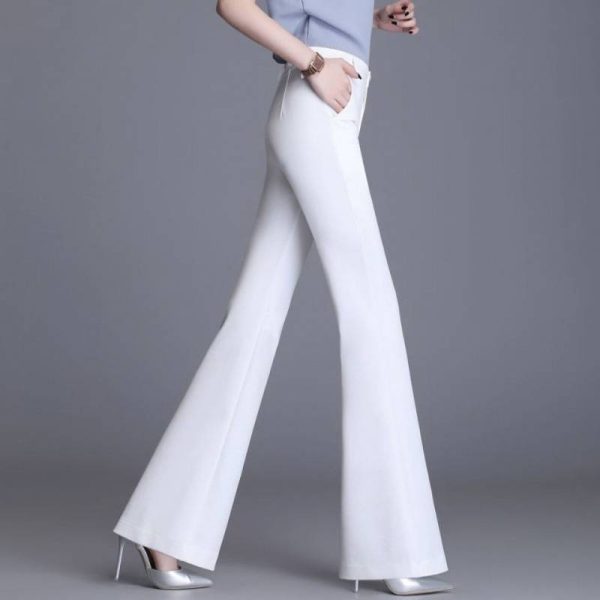 White High-waist Women's Pendant Loose Casual Pants - Image 2