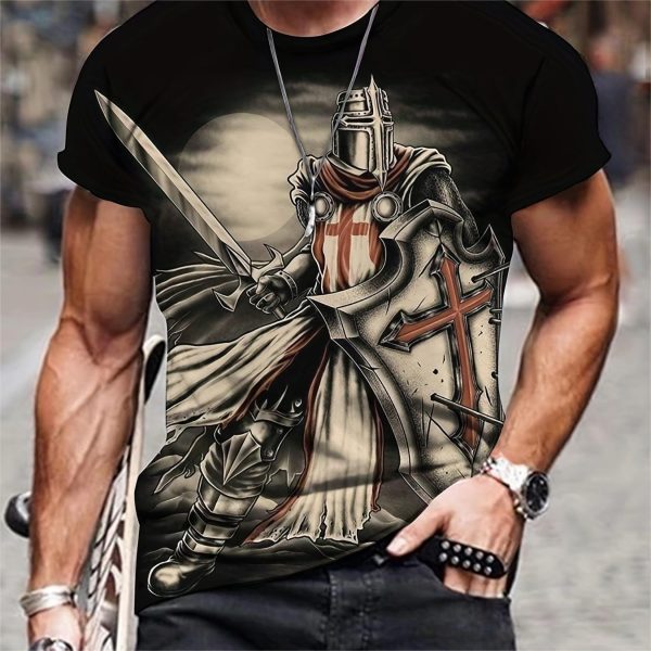 3D Printed T-shirt Men's Summer Casual Breathable Short Sleeve Top - Image 2