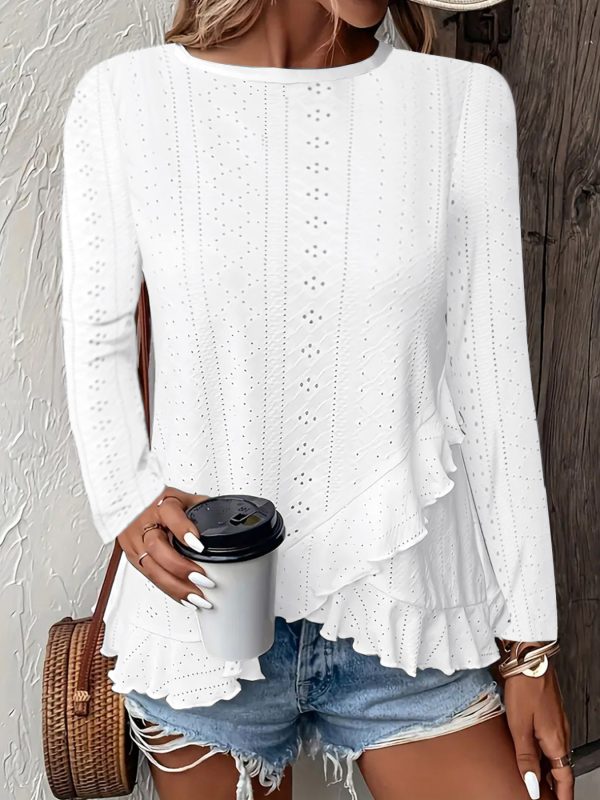 Casual Solid Color Long Sleeve Round Neck - Image 6