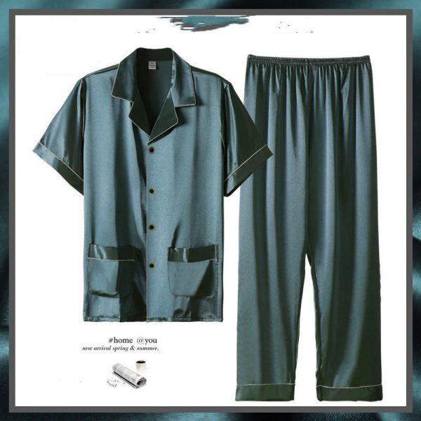 Men's Summer Short Sleeve Trousers Thin Homewear Suit - Image 7