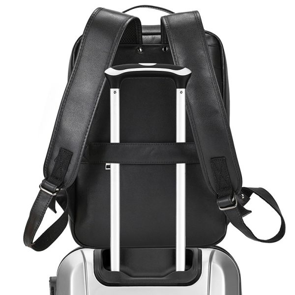 High-end Men's Leather Large-capacity Backpack 16-inch - Image 5