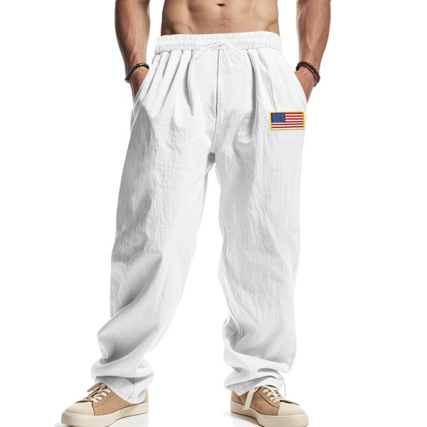 American Spring Men's Linen Hip Hop Machete Wide Leg Trousers - Image 6