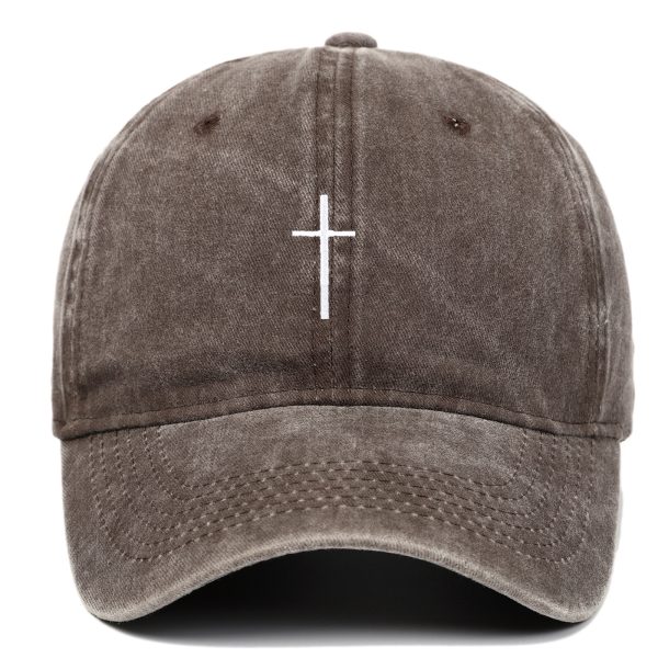 Cross Embroidered Peaked Cap Baseball Cap Letter Sun Hat - Image 4