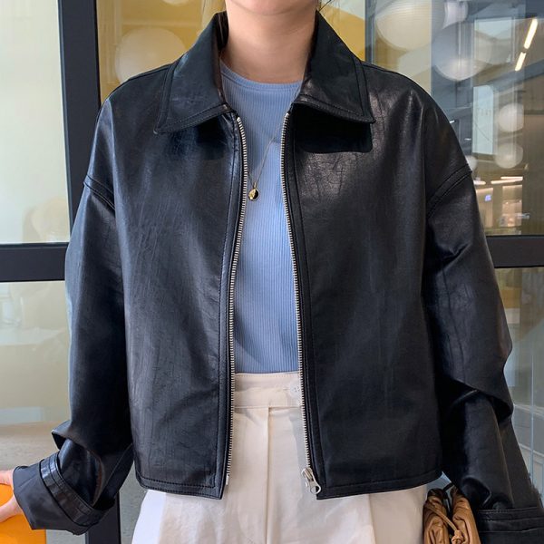 Ladies Leisure Motorcycle Leather Coat - Image 5