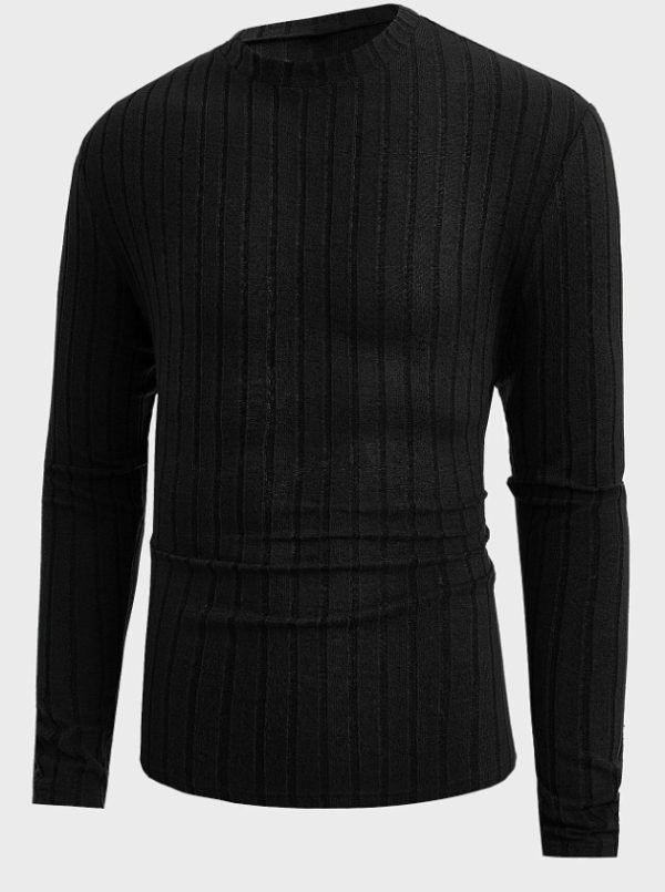Casual Solid Color Round Neck Pullover Long-sleeved T-shirt - Image 7