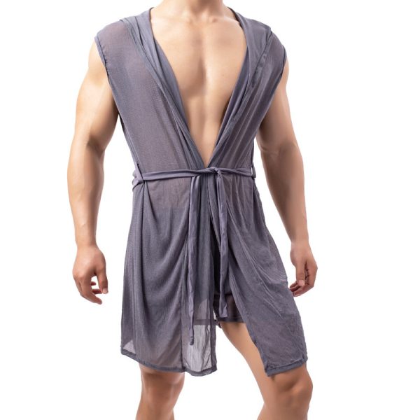 Gold Dot Bathrobe Men's Sexy Coat - Image 8
