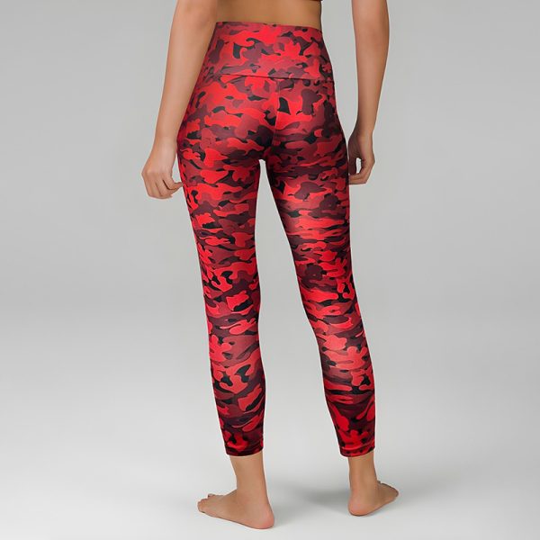 Lover Red Camouflage Print Yoga Pants Ladies - Image 3