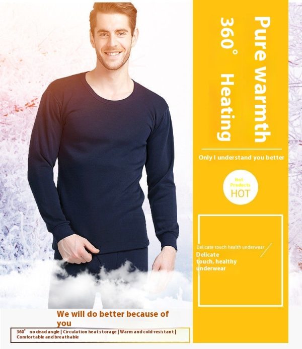 Men's Thermal Underwear Fleece-lined Thickened Long Johns Top & Bottom - Image 3