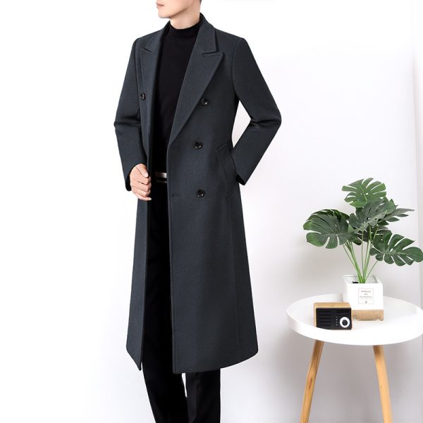 Men's Long Double-sided High-end Windbreaker Wool Jacket - Image 3