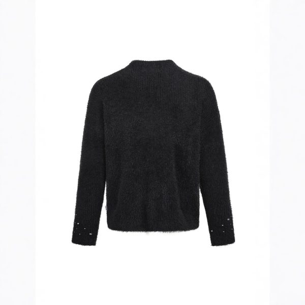 Spider Brooch Mink-like Pullover Sweater - Image 4