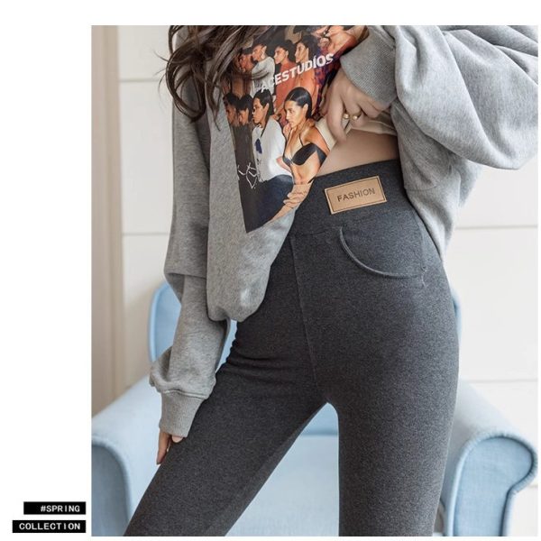 Thick High Waist Slimming Pencil Pants - Image 2