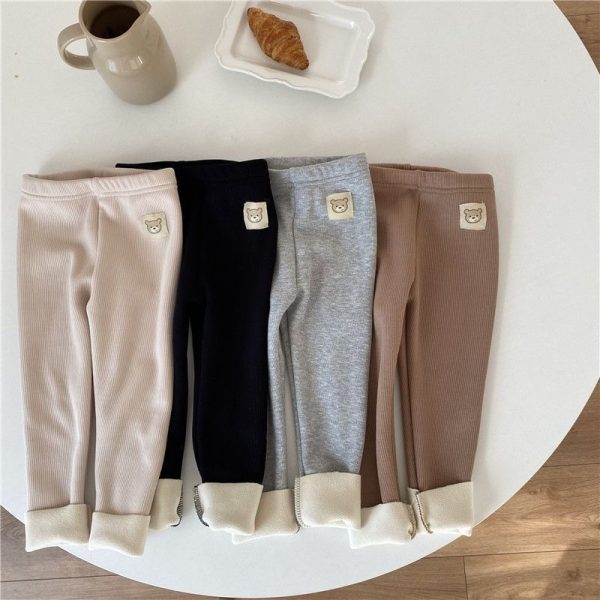 Girls' Single-layer Fleece-lined Fashionable All-matching Leggings - Image 4