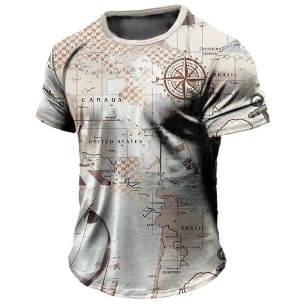 Men's Casual Loose Short Sleeves T-shirt Round Neck - Image 4