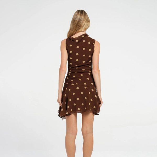 Fashion Waist-controlled Polka Dot Pleated Women's Dress - Image 4