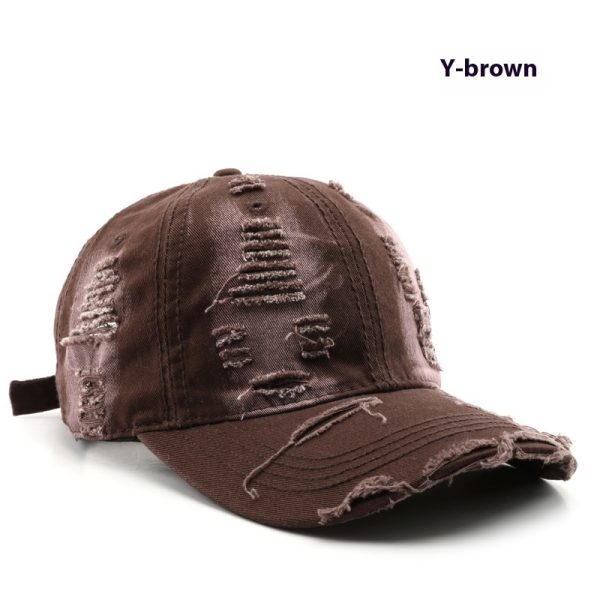 Retro Pure Color Washed Hole Light Board Baseball Cap - Image 7