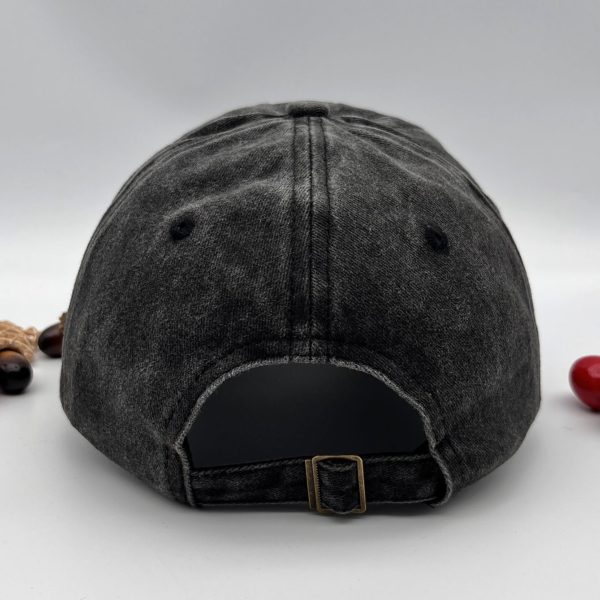 Washed Cotton Men's And Women's Casual Halloween Embroidery Pumpkin Smiley Baseball Cap - Image 4