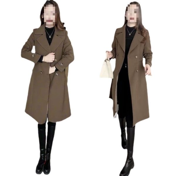 High-grade Fleece Thick Trench Coat Coat Western Style Slimming - Image 5