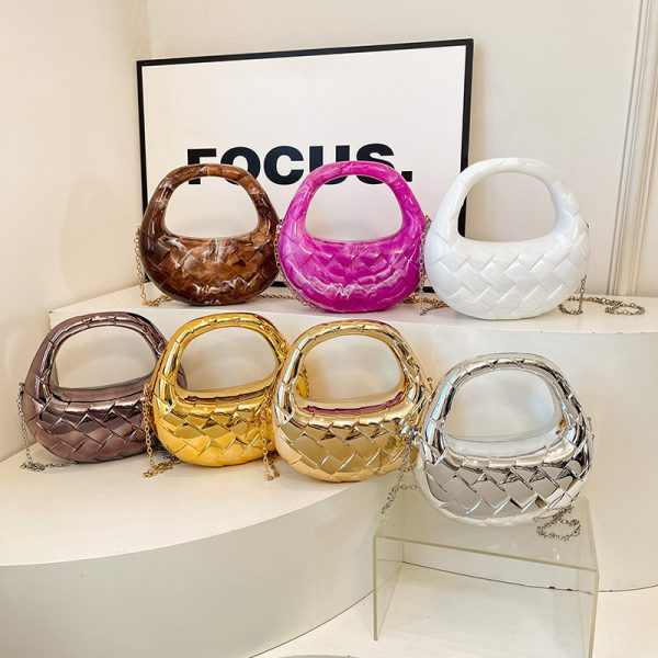 Acrylic Dumpling Bag Women's Fashion Rhombus Dinner Bag - Image 4