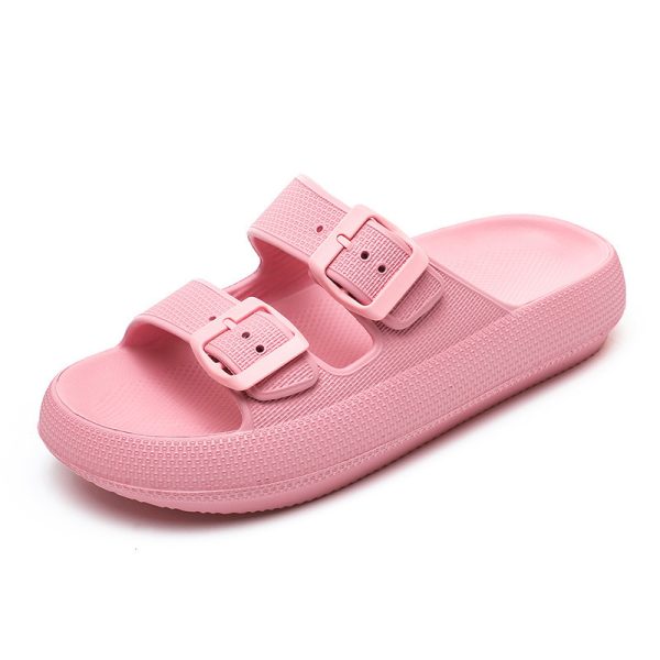High Elastic Rubber Soft Platform Double Buckle Slippers For Women - Image 10