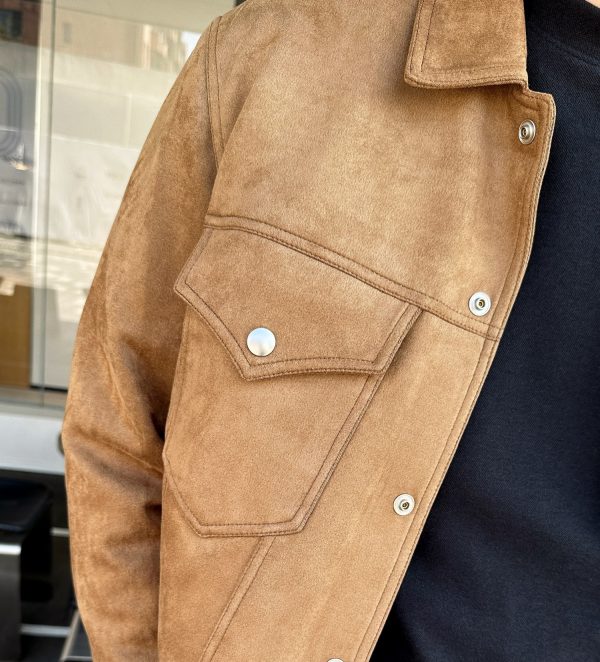 Men's Plus Size Short Lapel Thin Cotton Jacket - Image 3