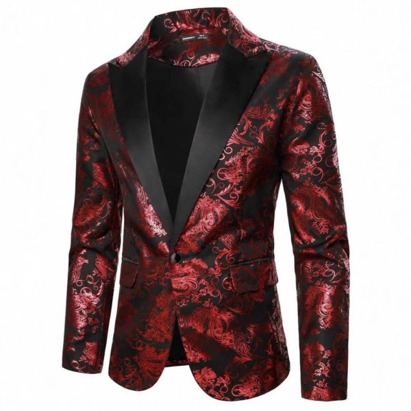 Men's Bronzing Printed Suit Jacket Fashion - Image 5