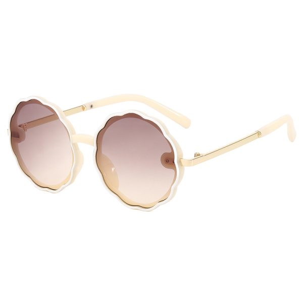 Kids Wave Frame Vintage Round Frame Sunglasses - Image 10