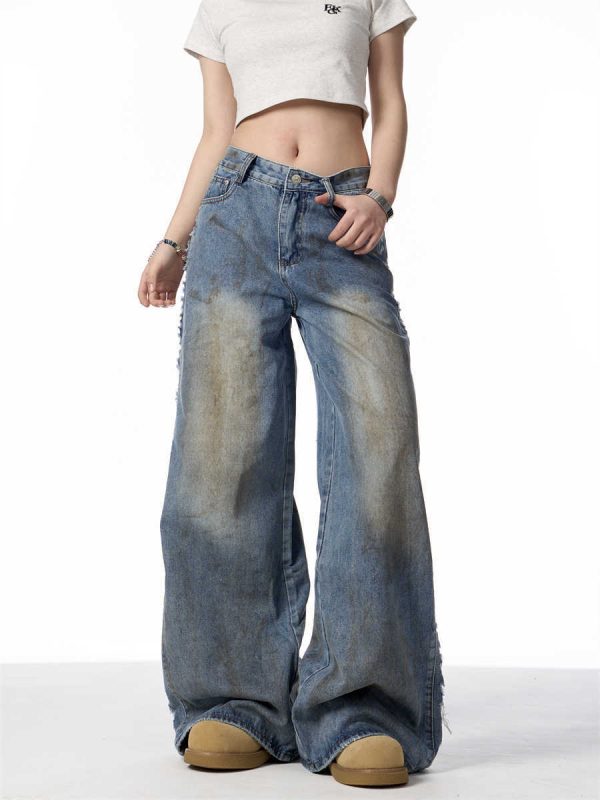 American Retro Gradient Jeans For Women's High Street - Image 2
