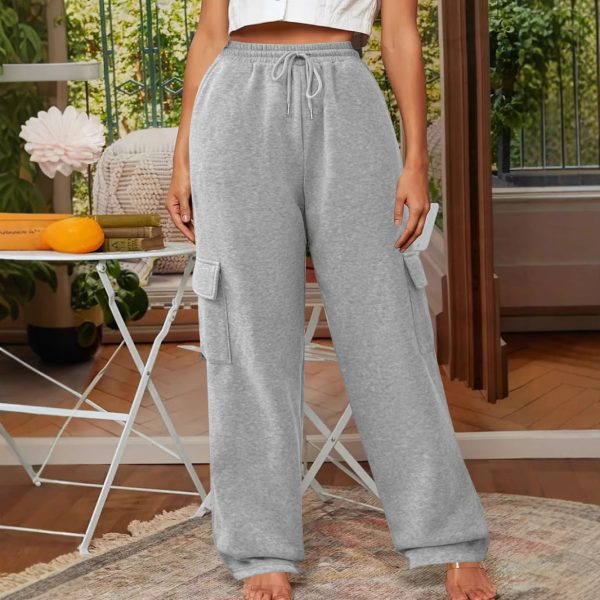 Loose Fashion Pocket Drawstring Women's Sweatpants - Image 3