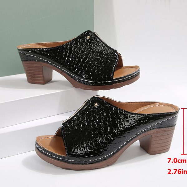 Women's Peep Toe Slippers Plus Size Wedge Sandals - Image 6