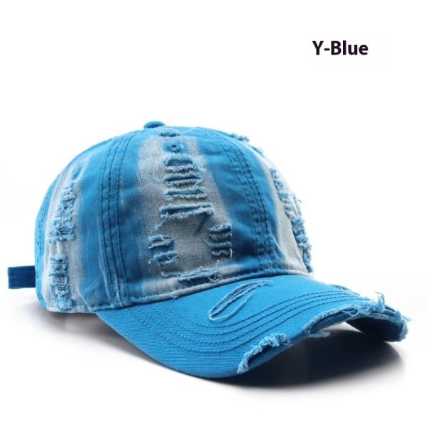 Retro Pure Color Washed Hole Light Board Baseball Cap - Image 9