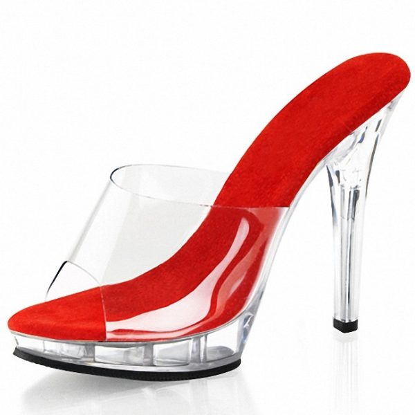 Transparent Ladies' Sandals Crystal High Heel - Image 3