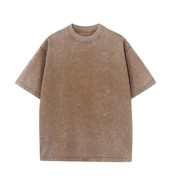 Washed Old Short-sleeved T-shirt For Men And Women - Image 9