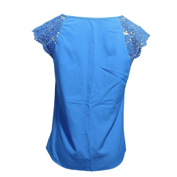 Women's Summer Top With Contrasting Lace Buttonhole Collar - Image 2