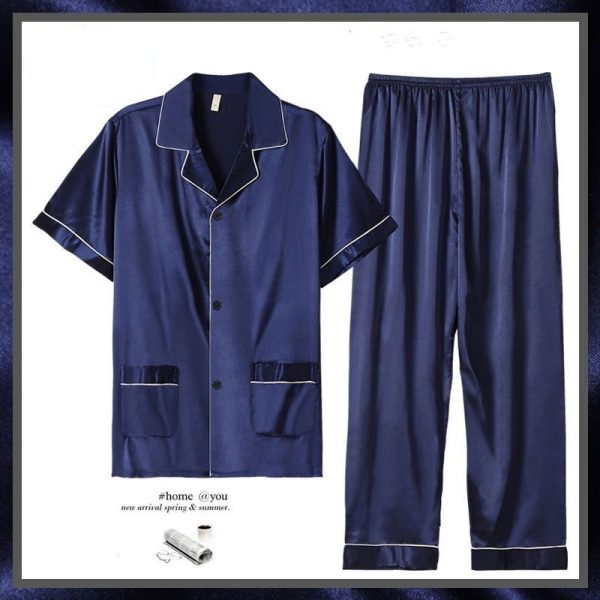 Men's Summer Short Sleeve Trousers Thin Homewear Suit - Image 5