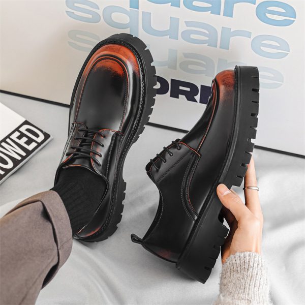 Men's Thick-soled Height-increasing Casual Leather Shoes - Image 2