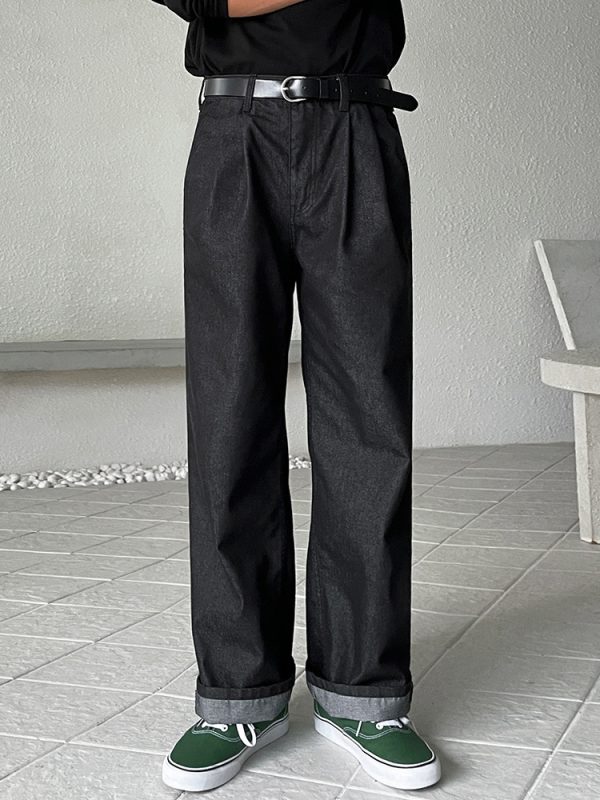 Straight Jeans Men's Casual Loose-fitting Wide-leg Trousers - Image 4