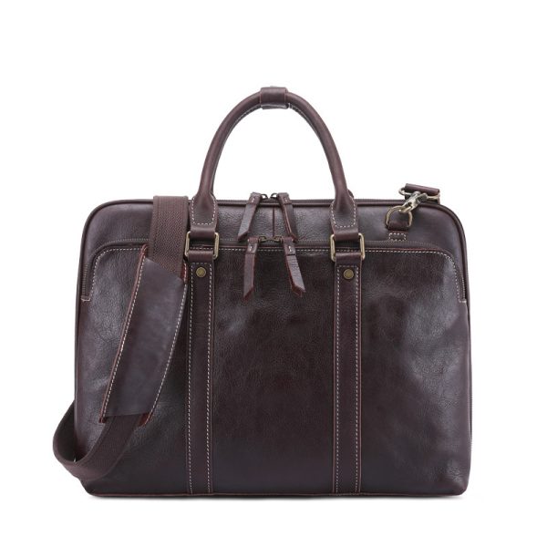 Men's Handbag Leather Briefcase Shoulder Crossbody - Image 3