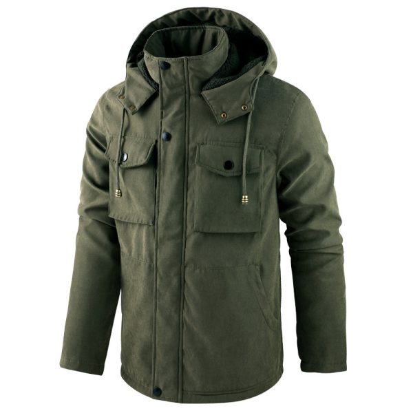 Plus Size Workwear Thermal Hooded Cotton Coat Jacket - Image 9