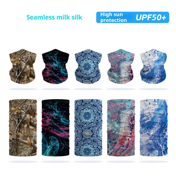 UPF50 Soft Sunscreen Face Towel Outdoor Sunshade Seamless Riding Hat Scarf - Image 3
