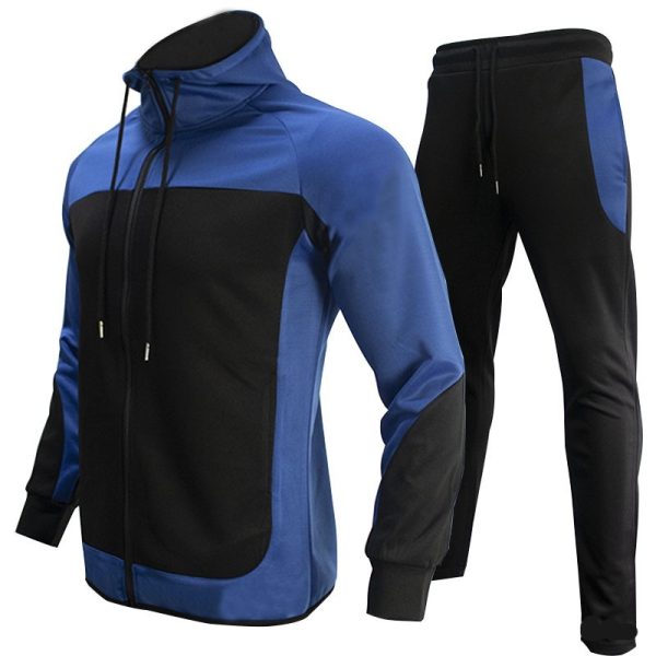 Men's Fashion Trendy Brand Contrast Color Sweatshirt Trousers Two-piece Set - Image 4