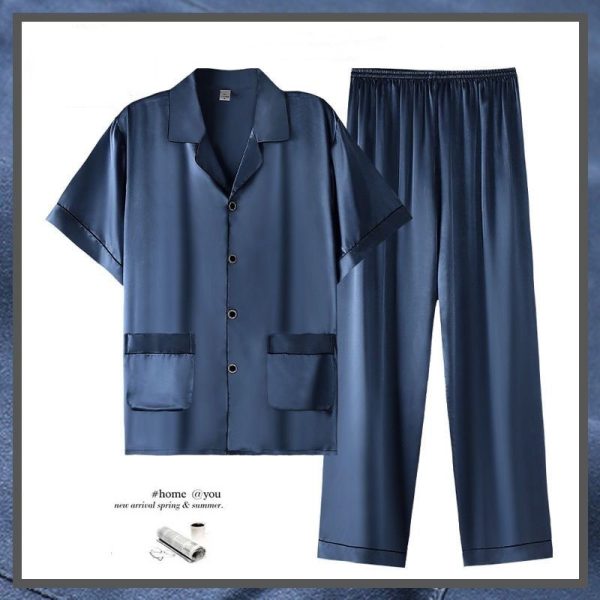 Men's Summer Short Sleeve Trousers Thin Homewear Suit - Image 9